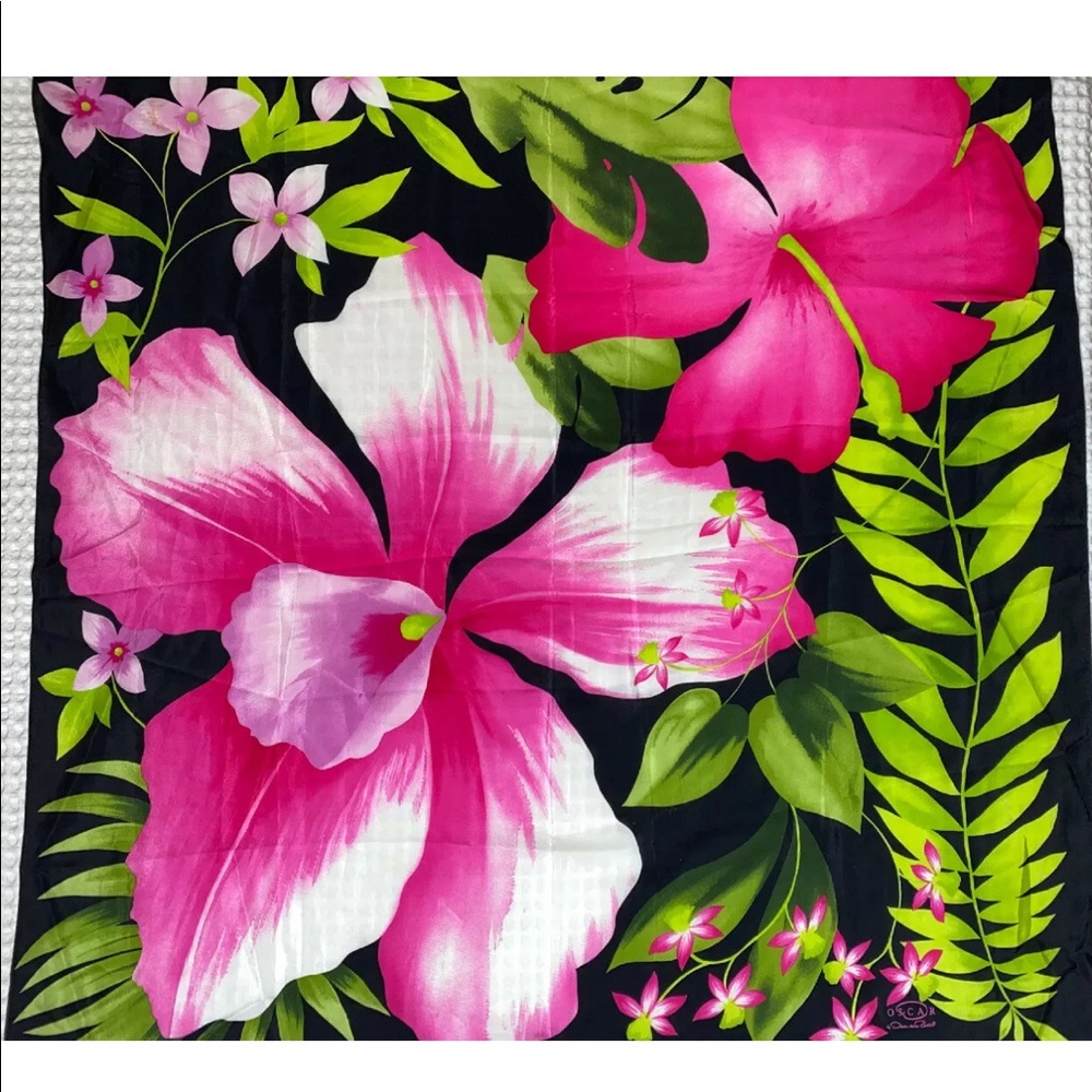 Oscar de la renta floral scarf 34”